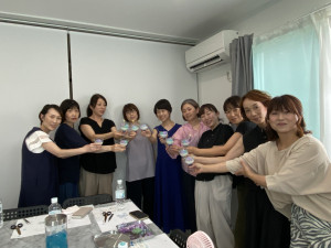 美里オーストリッチファームで食品サンプル「あじさいゼリー」作り